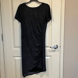 Simple Dark Grey Ruched Dress